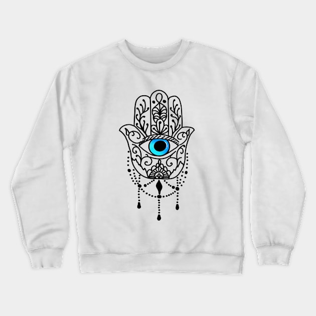 hand of hamsa evil eye Crewneck Sweatshirt by livania